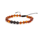 bratara femei chihlimbar baltic maro lava vulcanica