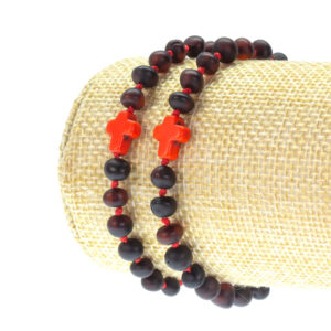 set bratari snur rosu chihlimbar