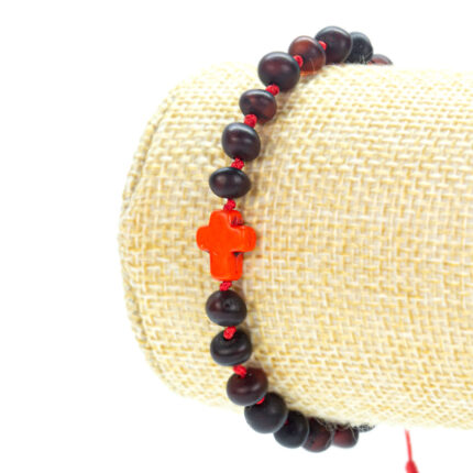 Bratara chihlimbar bebelusi rosie cu cruciulita