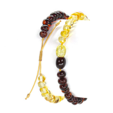 set bratari de cuplu chihlimbar miere & cires