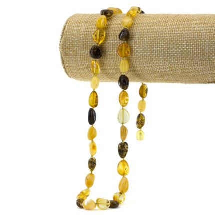 colier chihlimbar baltic femei margele ovale multicolore