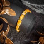 Brățară unisex chihlimbar galben natural – pietre neregulate