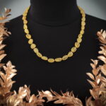 Colier dama din chihlimbar natural, 40-50 cm culoare galben, pietre ovale, CCALMO017