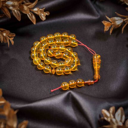 Matanii 33 boabe rotunde din chihlimbar galben, M010