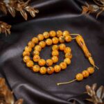 Unicat, margele rugaciune sau rostire afirmatii din chihlimbar baltic culoare antiq, m013