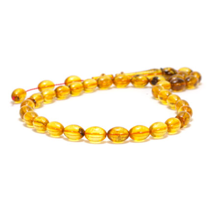 M008 | Superb metanier din ambra natural de culoarea mierii, margele ovale