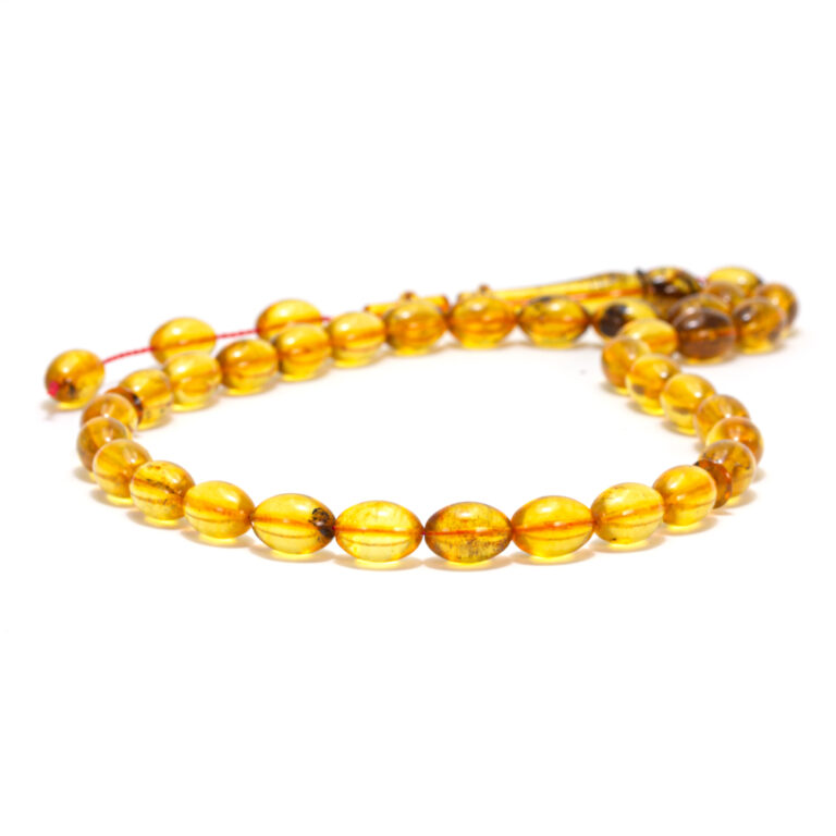 M008 | Superb metanier din ambra natural de culoarea mierii, margele ovale