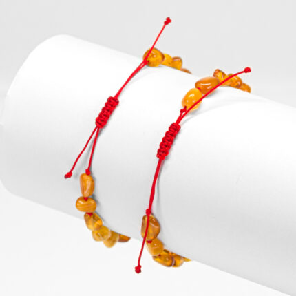 bratara reglabila din chihlimbar pentru bebe cu snur rosu personalizata cu nume