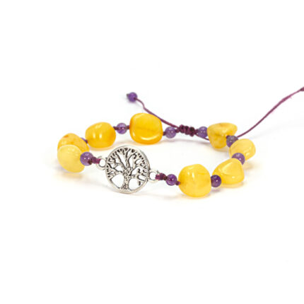 bratara chihlimbar ametist si pandantiv copacul vietii