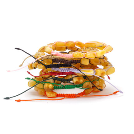 set 9 bratari shamballa din chihlimbar cu snur la alegere