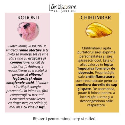 infografic proprietati chihlimbar & rodonit