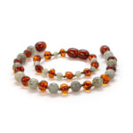 Set brățări Labradorit & Chihlimbar pentru mamă și bebe – ideale pentru echilibru și protecție. Ajută la dureri de creștere, erupție dentară, concentrare, somn liniștit, migrene și dureri articulare.